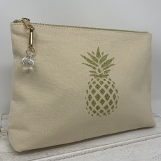 Glitter Pineapple Print Makeup Bag